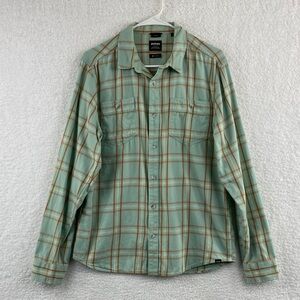 prAna Men’s Size Medium, Long Sleeve Button-Down Windowpane Flannel Shirt.